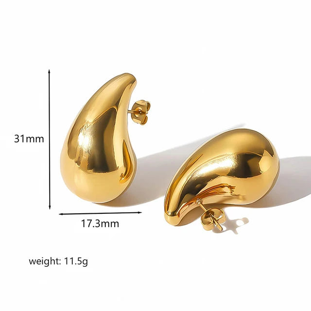 2-delige set trendy goudkleurige waterdruppel oorbellen