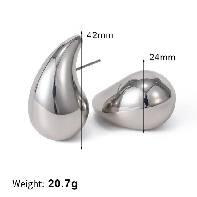 2-delige set trendy goudkleurige waterdruppel oorbellen